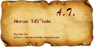 Abrus Tünde névjegykártya